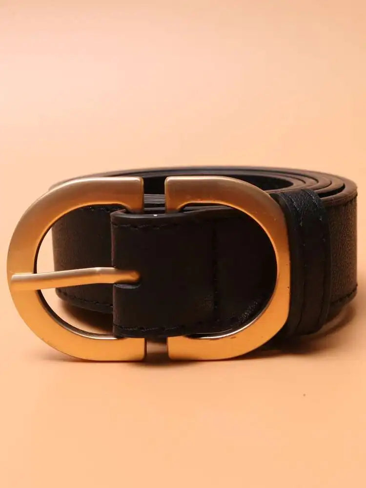 Women Leather Belt for Jeans Pants Dress Waist Belt with Gold Buckle for Women Girls