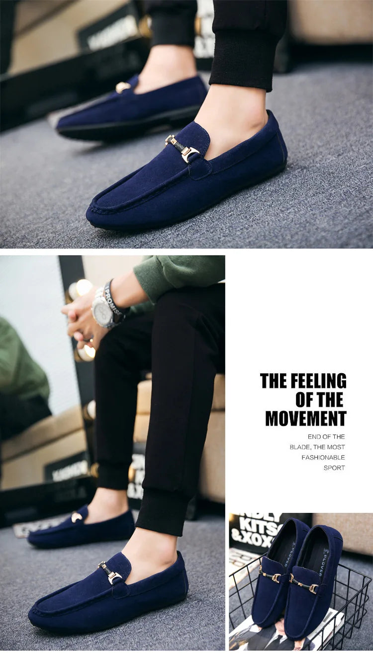 Slip-on Loafers for Men Soft Driving Moccasins High Quality Flats Male Walking Shoes Suede Casual Loafers Summer Men's Shoe