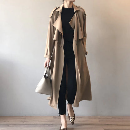 Winter Women Coat Female Trench Jacket Vintage Maxi Classic Long Trench Women Coat Oversize Female Windbreaker Blazers  Coat