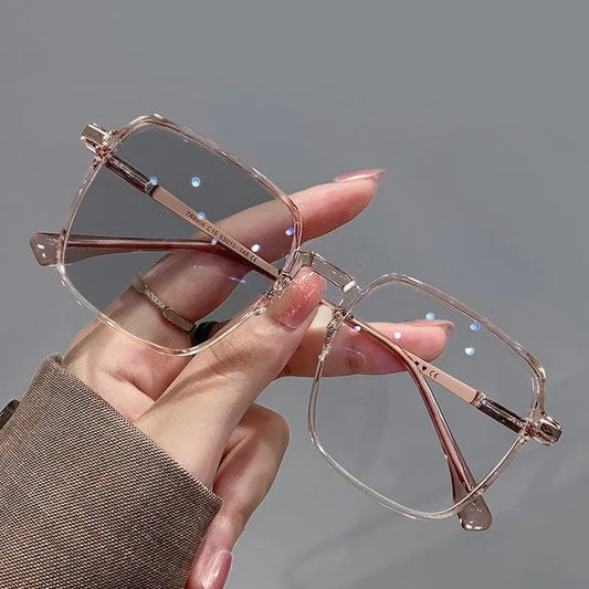 Photochromic Anti Radiation Glasses Metal Eyeglass For Woman Men