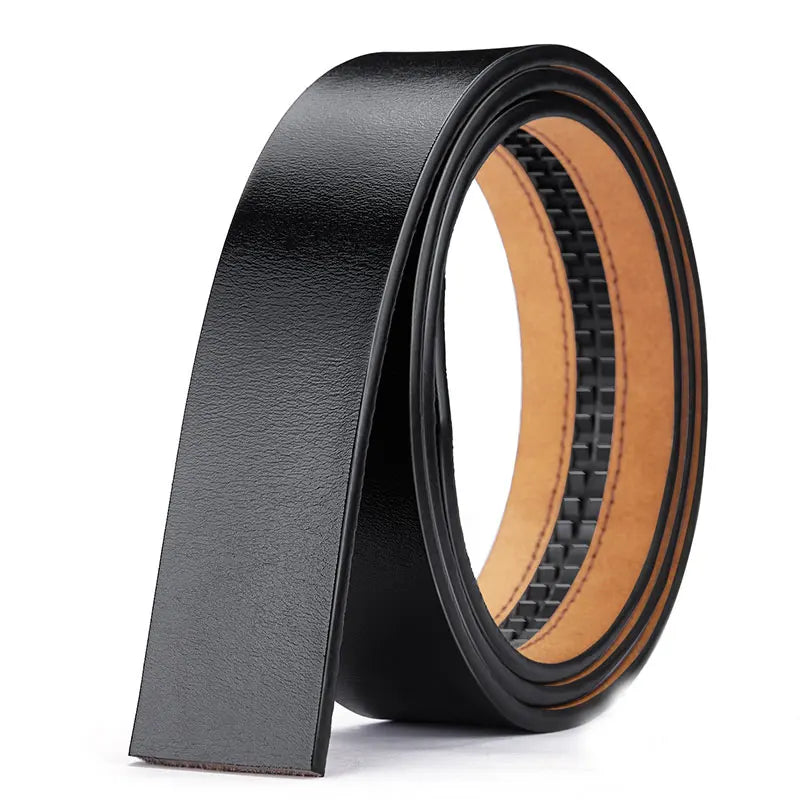 New Men's Genuine Leather Belts Double Sided Belts Men Fashion No Buckle Belts High Quality Black Brown Sided Waistband 3.5cm