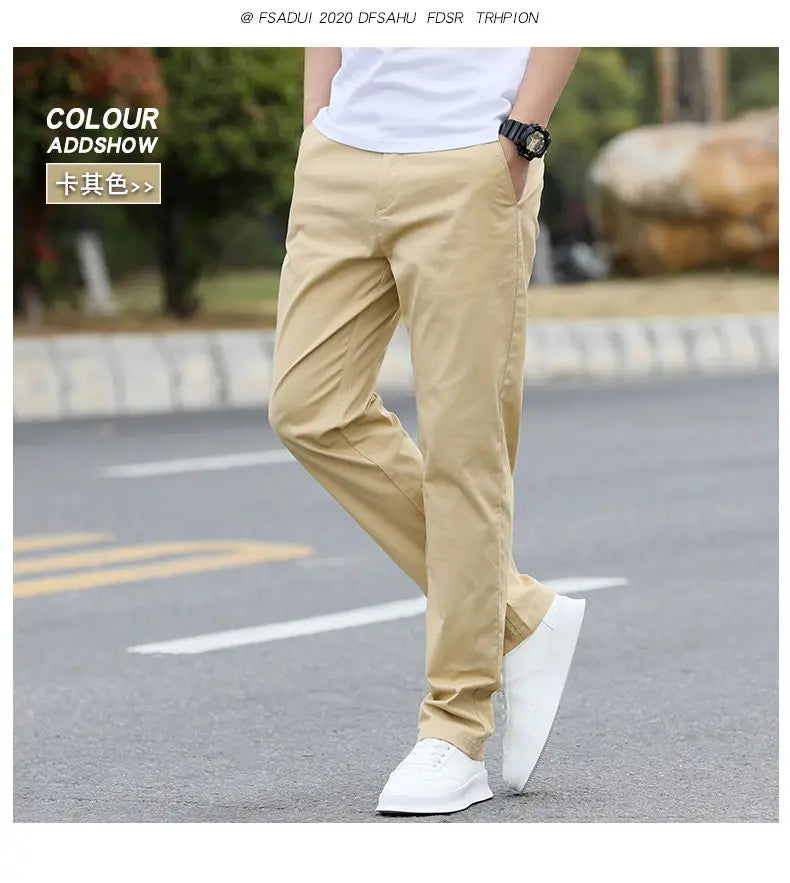 Men's High-Quality Chinos -Cotton Casual Trousers - Breathable Straight Pants (Sizes w28-w40)