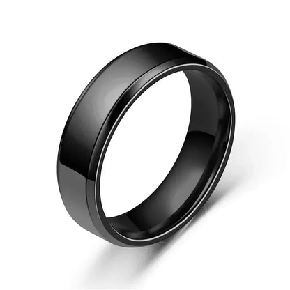 Fashion Charm Jewelry Ring for Men Women Stainless Steel Black Rings Wedding Engagement Band Quality Matte Male Jewelry