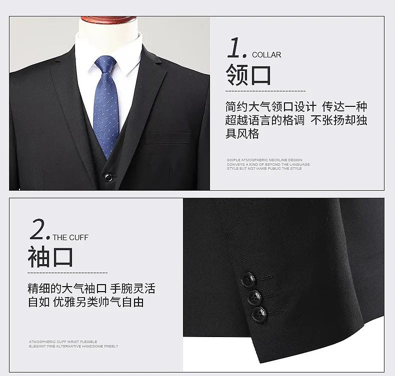 2025 Wedding Groom Suit for Men/Slim Fit 2-Piece(Blazer+pants)Breathable Groom Attire(Free Tie)Best Man, Party, Prom Ropa Hombre