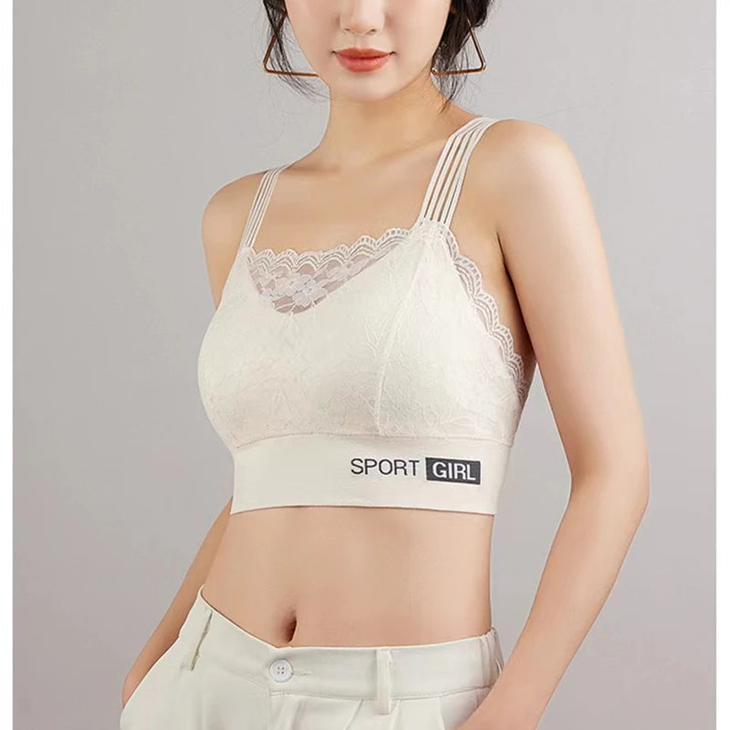 New Sexy Lace Ladies Bra Small Chest Gathered Anti-sagging Sports Beautiful Back Women's Underwear Shockproof Wrapped Chest