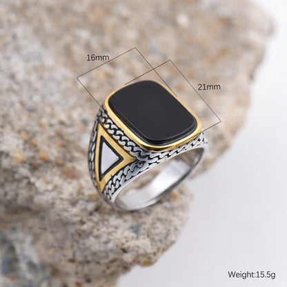 Men's High Quality 316L Stainless Steel Variety Onyx Rings Fashion Trend Jewelry