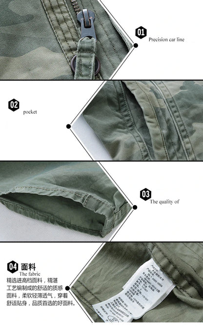 Men Jacket Men M65 Denim Retro Cargo Jacketes Outdoor Multi Pockets Camo Tops Field Casual Fashion Hiking Coats Uniform