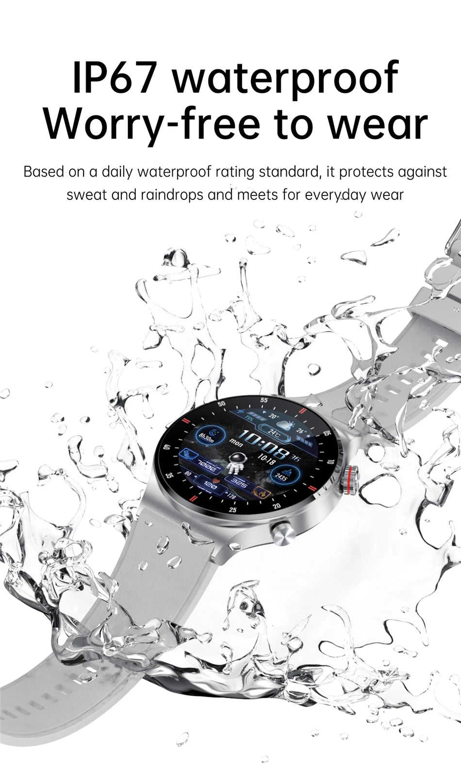 LIGE ECG+PPG Bluetooth Call Smart Watch 2023 Men AMOLED Full Touch Sports NFC Watches Men Smartwatch Waterproof For Android Ios