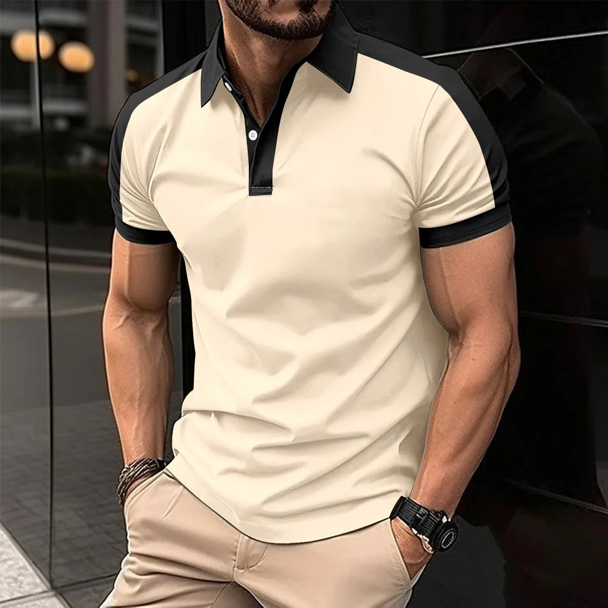 Summer New Men's Popular Solid Color polo Shirt Short-Sleeved Lapel Casual Street fashion Breathable T-Shirt