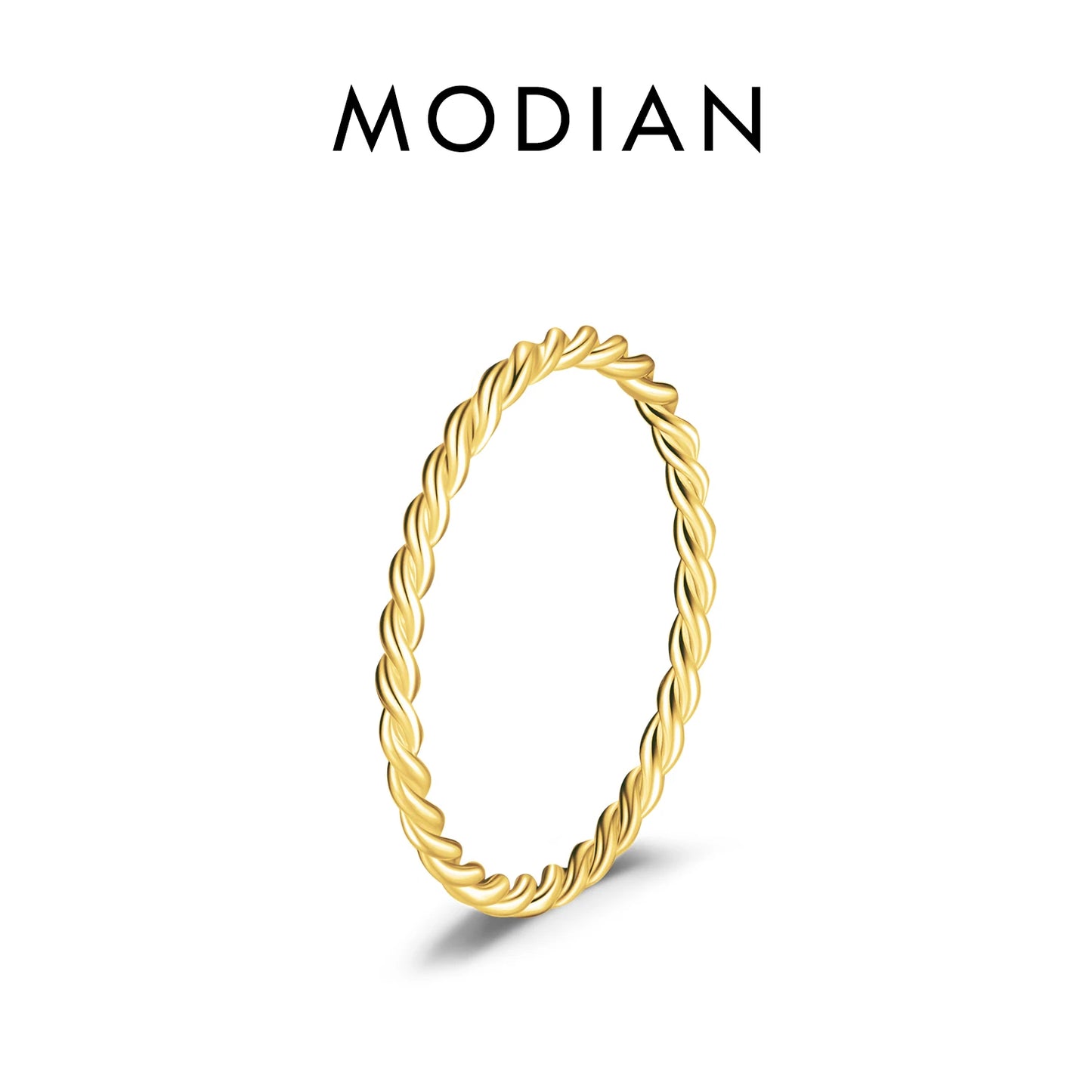 MODIAN 925 Sterling Silver Simple Fashion Stackable Ring Classic Wave Geometric Exquisite Finger Rings For Women Party Jewelry