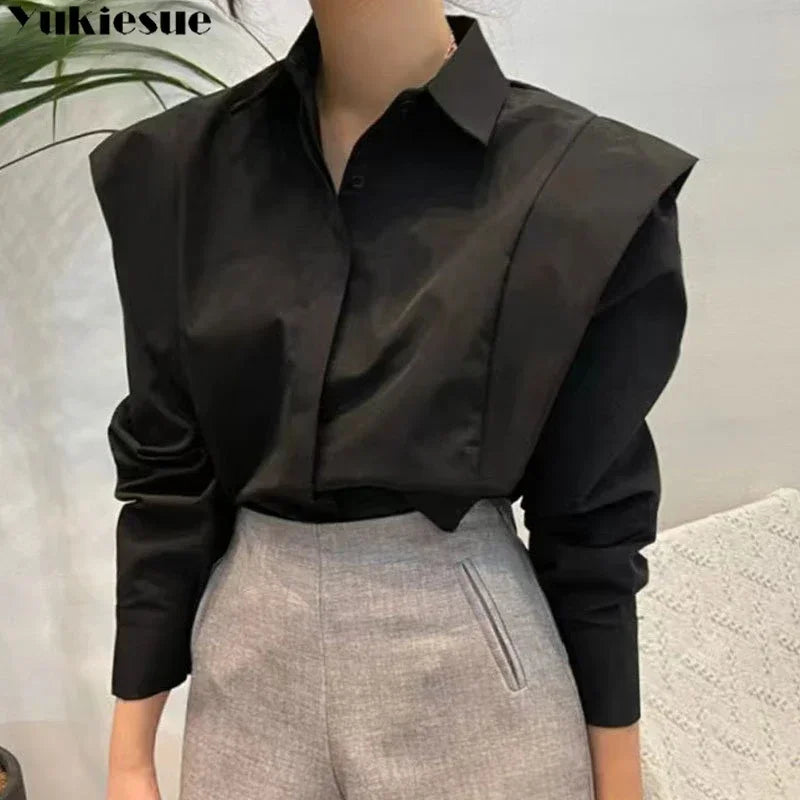 Women's Shirt Autumn 2025 New Chic Long-Sleeve Loose Blouses Street Elegant Tops Shirt OL office women blouses and tops shirts