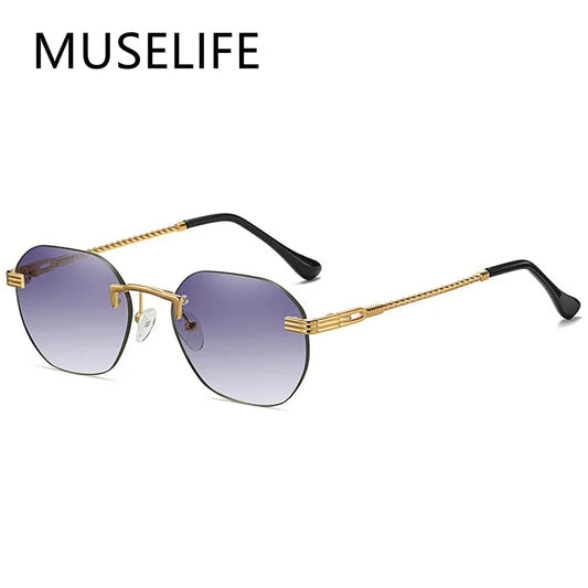 Men's Round Sunglasses Retro Metal Gold Black Brown Classic Sun glasses Fashion Woman Accessories Gifts Drop ship