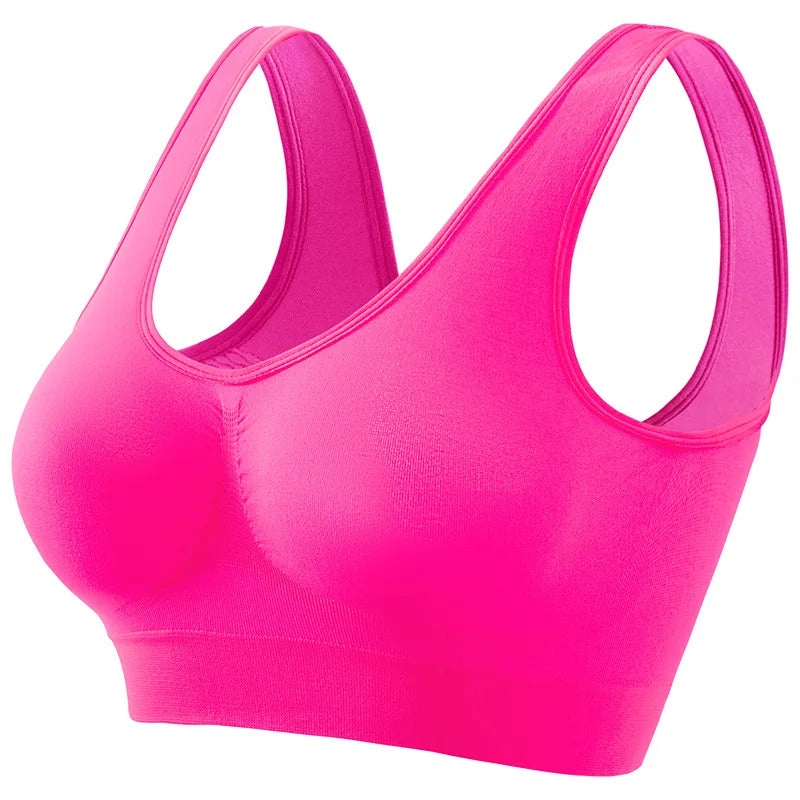 Women's S-5XL Seamless Bra Push-Up Sports Bra Non-wire Crop Tops Solid Color Sexy Lingerie No Pads Breathable Female Brassiere