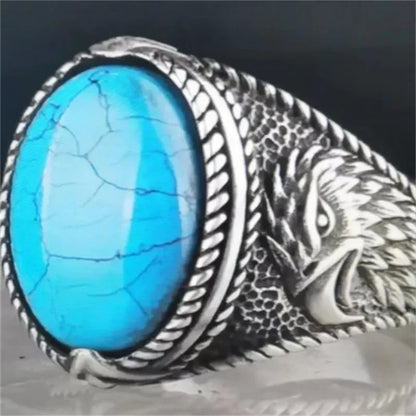 New Men's Ring Inset with Artificial Zircon Personality Retro Overbearing Attend Banquet Party Casual