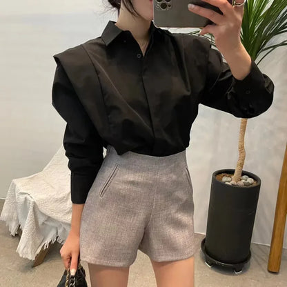 Women's Shirt Autumn 2025 New Chic Long-Sleeve Loose Blouses Street Elegant Tops Shirt OL office women blouses and tops shirts