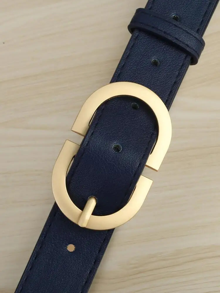 Women Leather Belt for Jeans Pants Dress Waist Belt with Gold Buckle for Women Girls