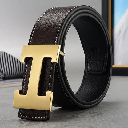 Width 3.8cm Famous Brand Belt Men Top Quality Genuine Luxury Leather Belts for Men Strap Metal Belt Fashion Women's Belt jeans