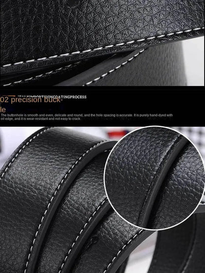 Luxury Belts For Men Without Buckle High Quality Pin Buckle Belt Male Fashion Brand Cow Genuine Leather Waistband 3.8cm Ceinture