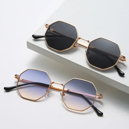 2024 New Fashion Metal Polygonal Sunglasses Classic Vintage Eyewear for Men Women INS Style Sunglasses Personalized Sun Glasses