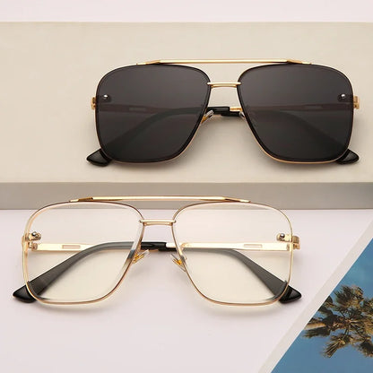 New Fashion Classic Square Sunglasses Cool Men Vintage Brand Design Metal Sun Glasses Women Shades UV400 Oculos De Sol