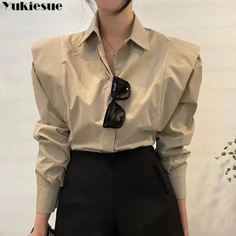 Women's Shirt Autumn 2025 New Chic Long-Sleeve Loose Blouses Street Elegant Tops Shirt OL office women blouses and tops shirts