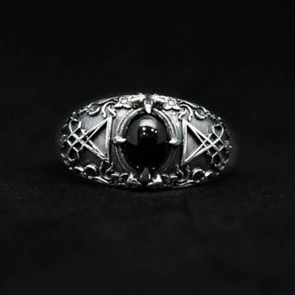 Dropshipping Vintage Sigil Lucifer Rock Ring 316L Stainless Steel Seal of Satan Rings for Men Male Punk Rock Jewelry Gift