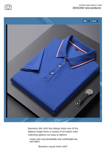 2024 Solid Color Polo Shirt Men's Business Polo Collar Half sleeved Top 2024 Summer Casual Short sleeved T-shirt for Men an