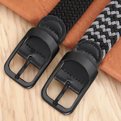 Non-hole Punch-free MEN'S AND WOMEN'S Woven Belt Elastic Stretch Canvas Belt Female Korean Style Versatile Student Pants Belt