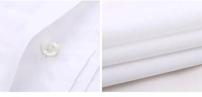 M~6XL Men's French Cuff Dress Shirt White Long Sleeve Social Male Shirts Regular Fit Party Dinner Wedding Cufflinks Formal Shirt