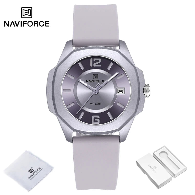 New Style Female Wristwatch NAVIFORCE Casual Sports Quartz Calendar Waterproof and Shockproof Watches for Women Clocks for Gifts