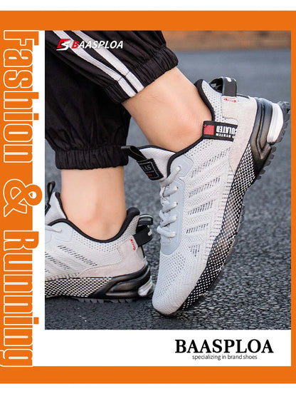 Baasploa Men Running Shoes Lightweight Sneakers Designer Sneaker Male Breathable Tennis Shoe Non Slip 2023 New Sport Shoes