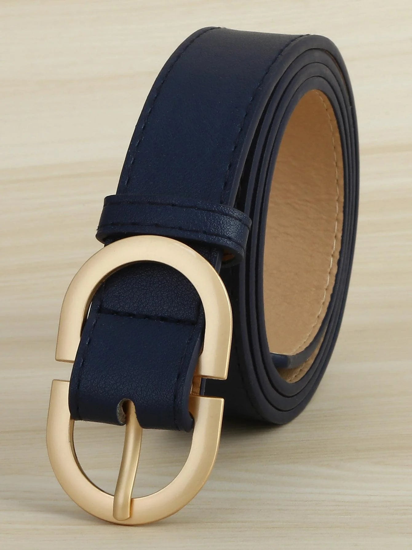 Women Leather Belt for Jeans Pants Dress Waist Belt with Gold Buckle for Women Girls