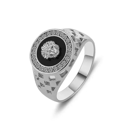 Korean Creative Medusa Ring for Men Inlaid with Zircon Fashion Domineering Rings Female Punk Style Jewelry Couple Gift Wholesale