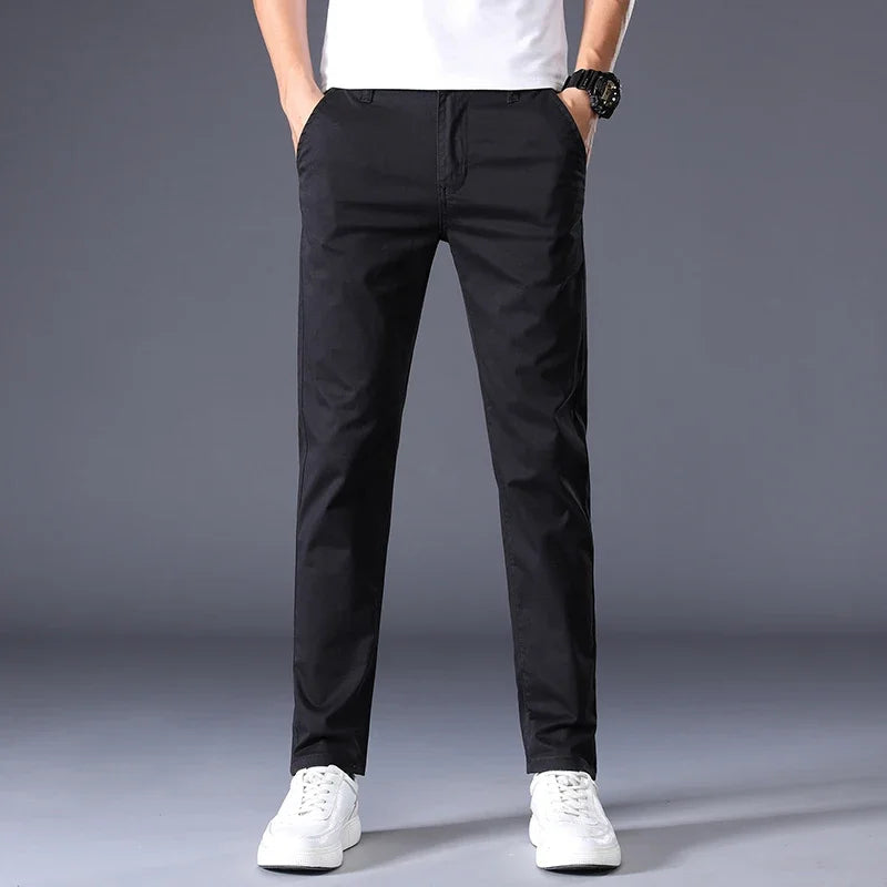 7 Colors Men's Classic Summer Thin Casual Pants Business Fashion Stretch Cotton Slim Solid Color Trousers Male Brand Clothes