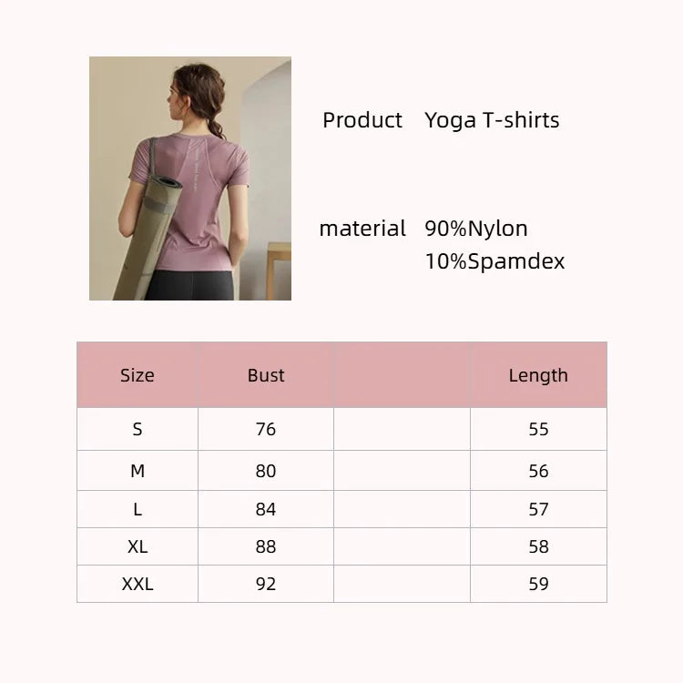 GymHUB Yoga Wear Sports Tops Short Sleeve Running Training Quick Drying Summer Thin Slim Gym