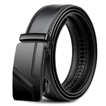 High Quality 105 150 140 130 160 170cm Large Plus Size Men's Belt Fashion Luxury Alloy Automatic Buckle Black PU Leather Belts