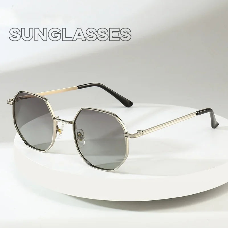 2024 New Fashion Metal Polygonal Sunglasses Classic Vintage Eyewear for Men Women INS Style Sunglasses Personalized Sun Glasses