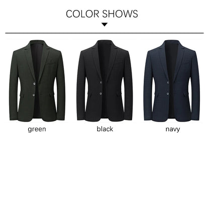 BROWON Brand Business England Style Men Suit Slim Fit Easy Care Spring Autumn Wedding Black Formal Blazer for Men Clothing