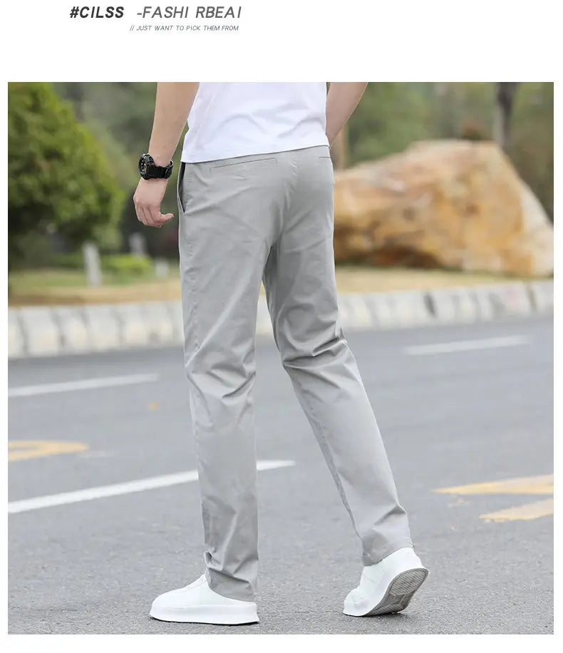 Men's High-Quality Chinos -Cotton Casual Trousers - Breathable Straight Pants (Sizes w28-w40)