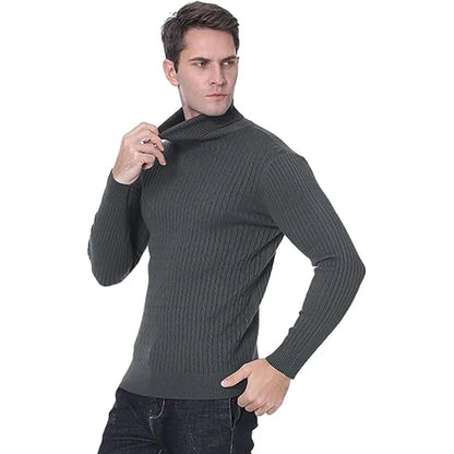 New Men's Turtleneck Sweater Casual Men's Knitted Sweater Warm Fitness Men Pullovers Tops