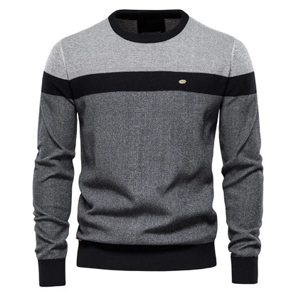 AIOPESON Spliced Cotton Sweater Men Casual O-neck High Quality Pullover Knitted Sweaters Male New Winter Brand Mens Sweaters