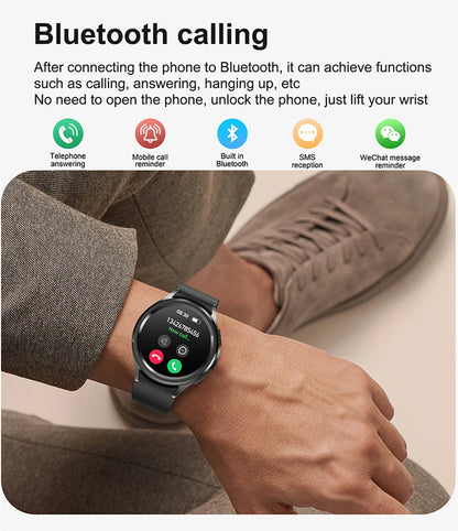 For Samsung Galaxy Watch6 Classic Smartwatch Men GPS Sports Health Heart Rate Waterproof Bluetooth Call Smart Watch 2024 New