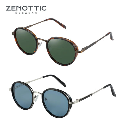 ZENOTTIC 2024/2025 Steampunk Sunglasses Round/Square Polarized Sun Glasses for Women Men Vintage UV400 Shades 430002