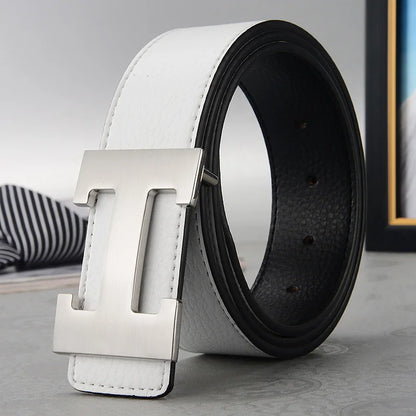 Width 3.8cm Famous Brand Belt Men Top Quality Genuine Luxury Leather Belts for Men Strap Metal Belt Fashion Women's Belt jeans