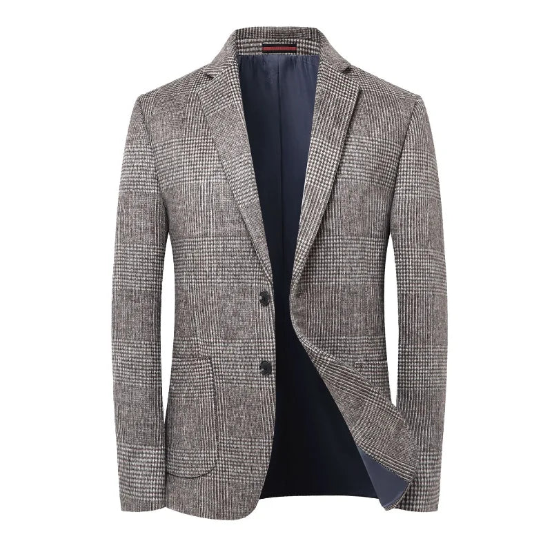 Top Grade Wool Warm Men for Blezer 2025 New Autumn Winter Men Smart Casual Classic Single Breasted Blazer Mujer Brand Clothes