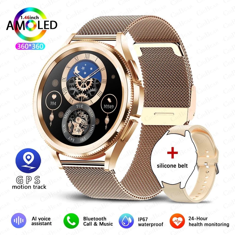 For Samsung Galaxy Watch 6 Classic Smartwatch Men's GPS Sports Fitness Women's Health Waterproof Bluetooth Call Smart Watch 2024