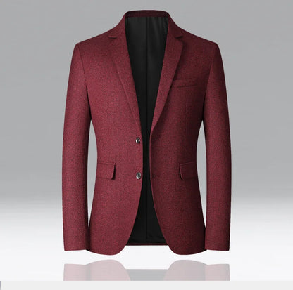 BROWON Brand Business Casual Jackets for Men Spring and Autumn Solid Color Turn-Down Collar Suits Blazer 2025 Wedding Blazer Men