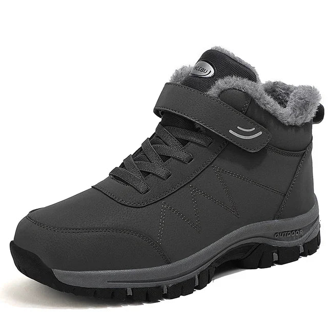 Men's Warm Snow Boots Outdoor Leather Thick Plush Winter Men's Casual Sports Shoes Waterproof and Durable Trendy Sports