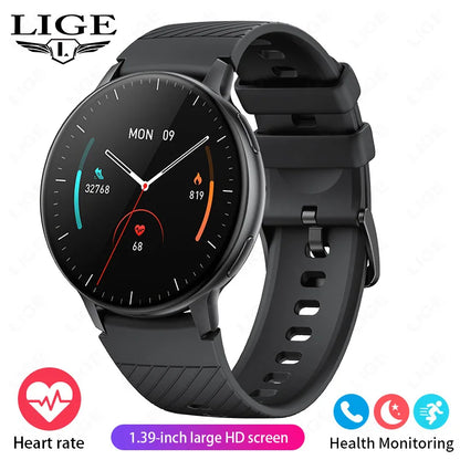 LIGE Bluetooth Call Smart Watch Women Custom Dial Steel Watches Men Sports Fitness Tracker Heart Rate Smartwatch For Android IOS