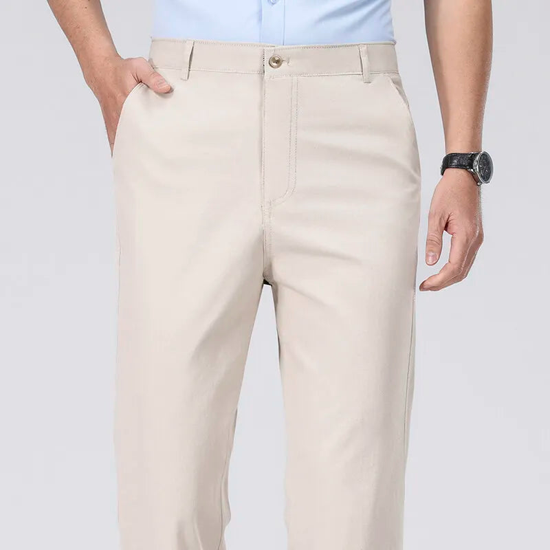 Mens Chino Pants Business Casual Dress Pants Spring Summer Autumn Trousers Lightweight Comfy Pants with Pockets